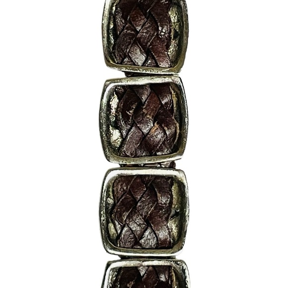 Vintage Capezio Brown Braided Western Gothic Leather Belt w/Silver Accents main image 3